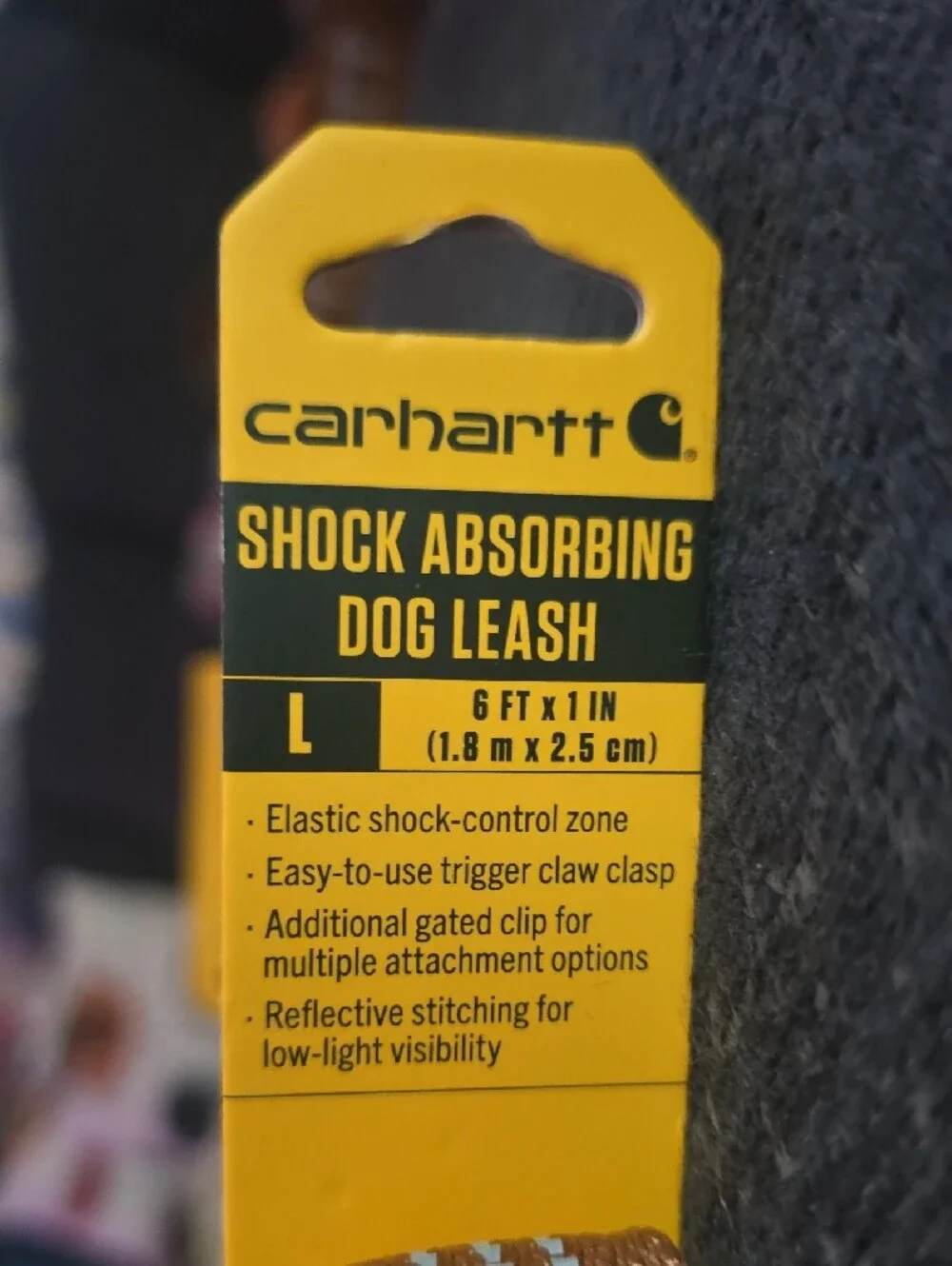 Carhartt Large Brown Elastic Bungee Dog Leash with Metal Hook Latch Nwt